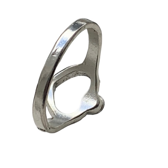 Light Blue Rhinestone & Silver Plated Heart Knuckle Ring Woman’s Girls Jewelry - Picture 6 of 9